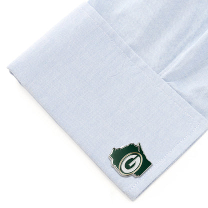 NFL Green Bay Packers State Shaped Cufflinks by Cufflinks.com