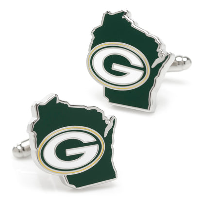 NFL Green Bay Packers State Shaped Cufflinks by Cufflinks.com