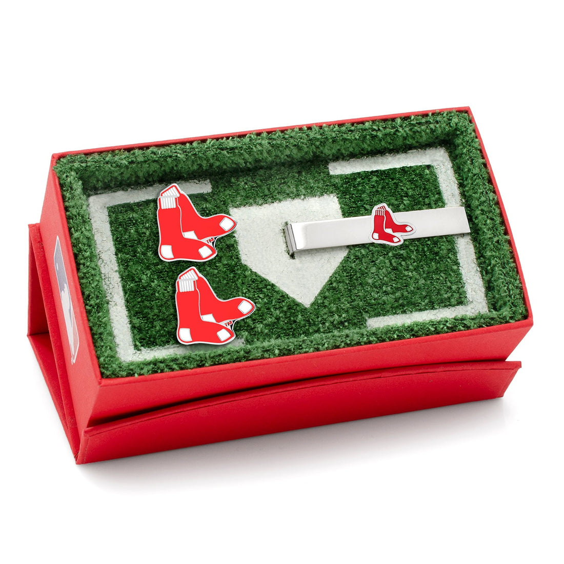 MLB Boston Red Sox Cufflinks and Tie Bar Gift Set by Cufflinks.com