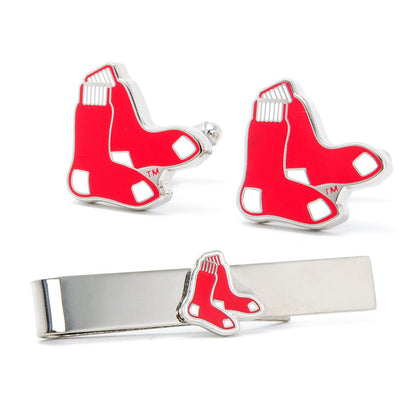 MLB Boston Red Sox Cufflinks and Tie Bar Gift Set by Cufflinks.com