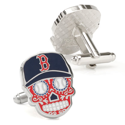 MLB Boston Red Sox Sugar Skull Cufflinks &amp; Lapel Pin Gift Set