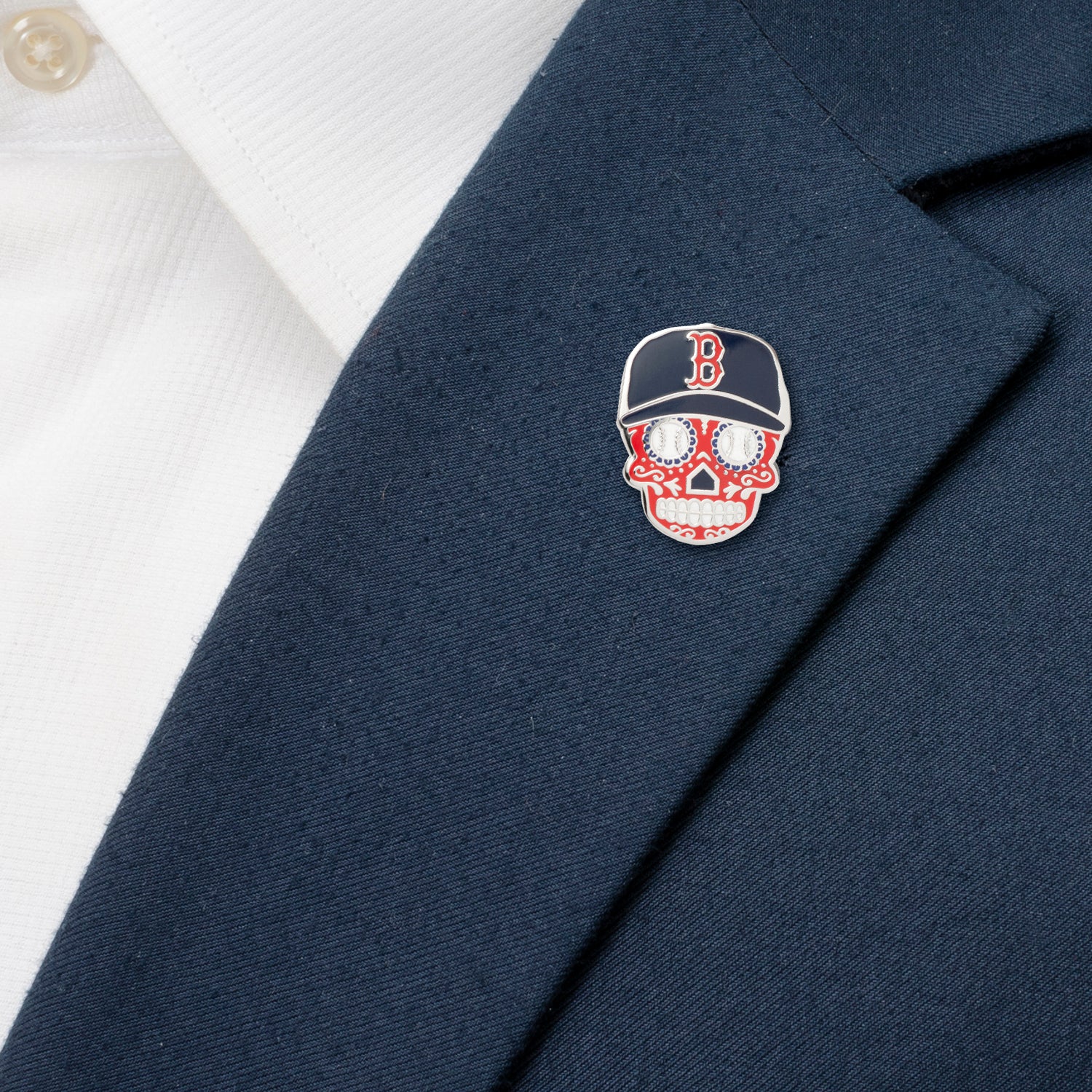 MLB Boston Red Sox Sugar Skull Lapel Pin by Cufflinks.com