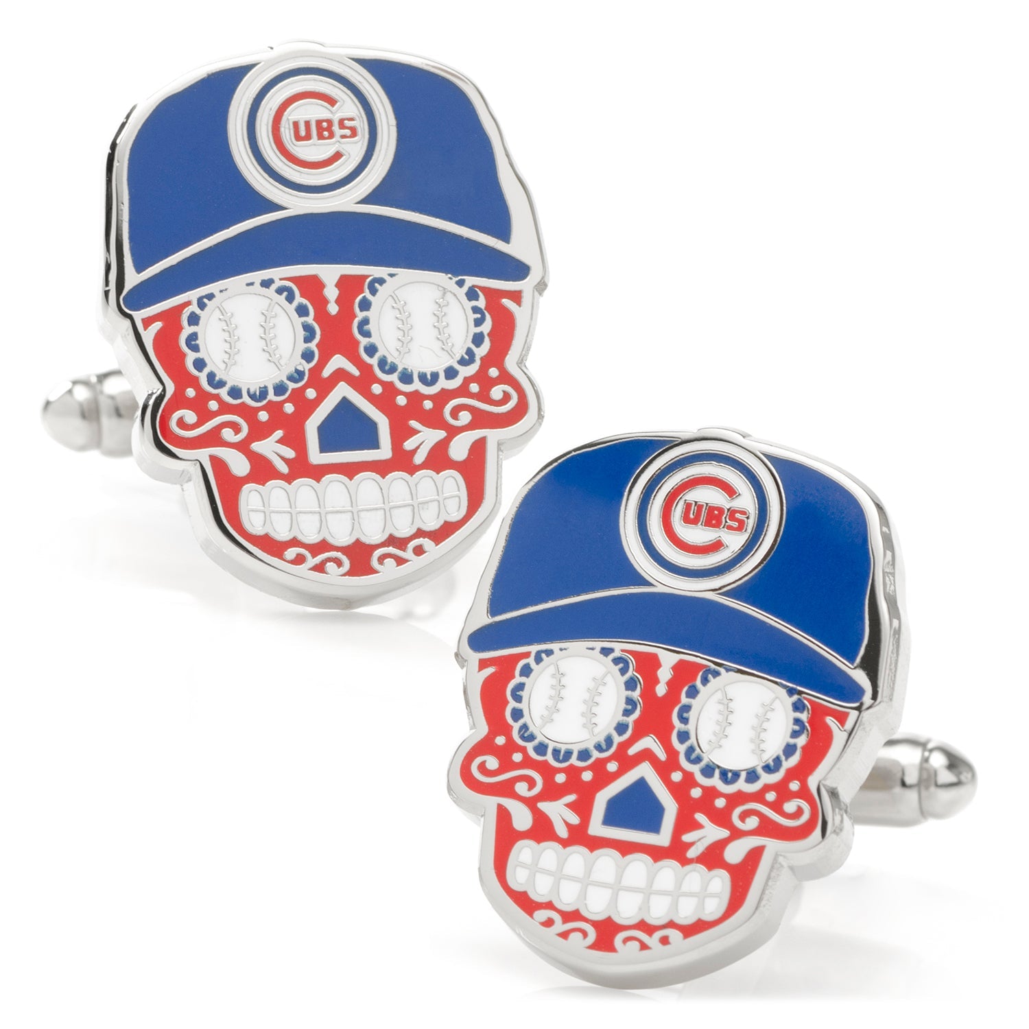 MLB Chicago Cubs Sugar Skull Cufflinks &amp; Lapel Pin Gift Set