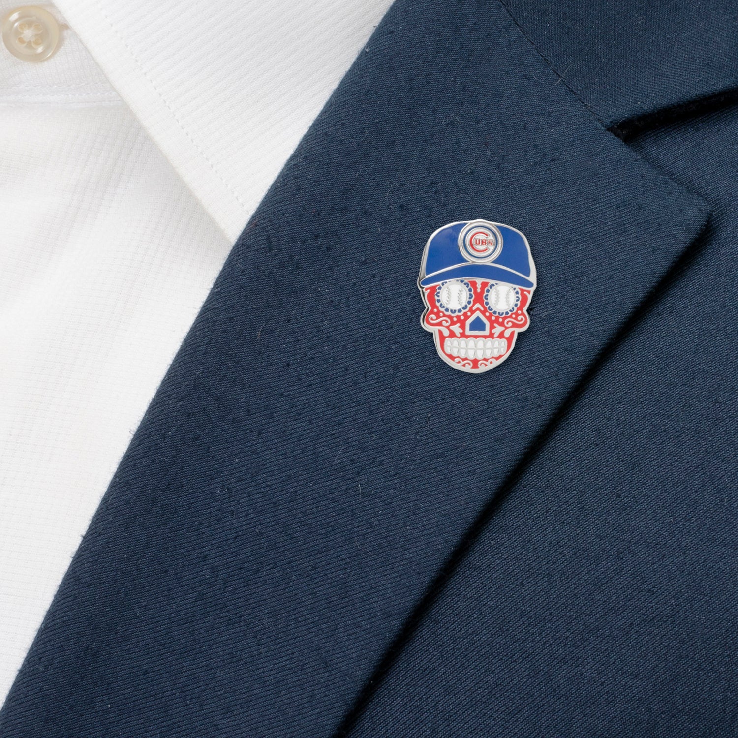MLB Chicago Cubs Sugar Skull Cufflinks &amp; Lapel Pin Gift Set