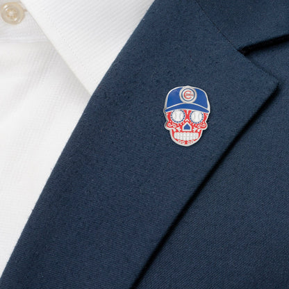 MLB Chicago Cubs Sugar Skull Cufflinks &amp; Lapel Pin Gift Set