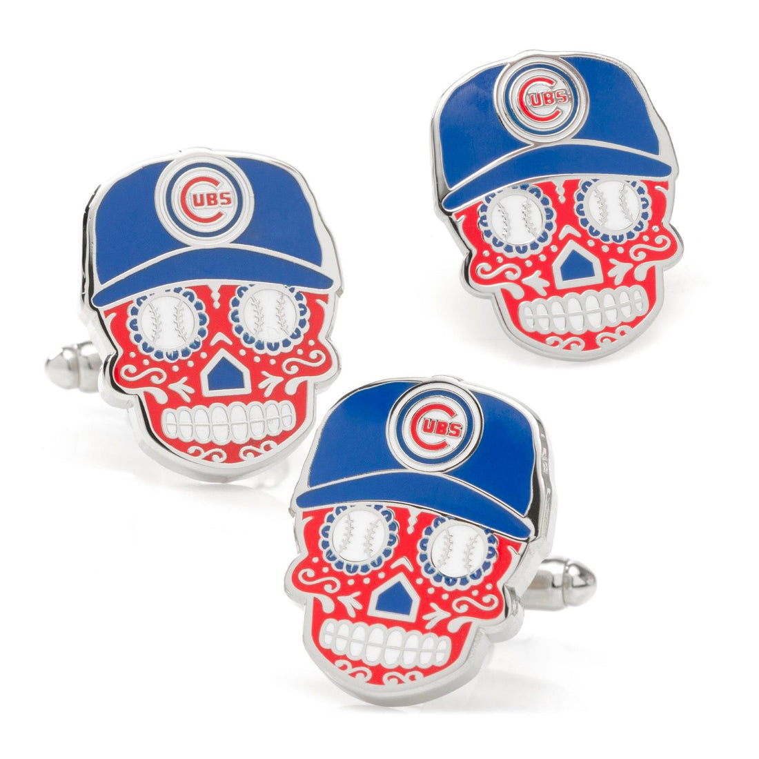 MLB Chicago Cubs Sugar Skull Cufflinks &amp; Lapel Pin Gift Set