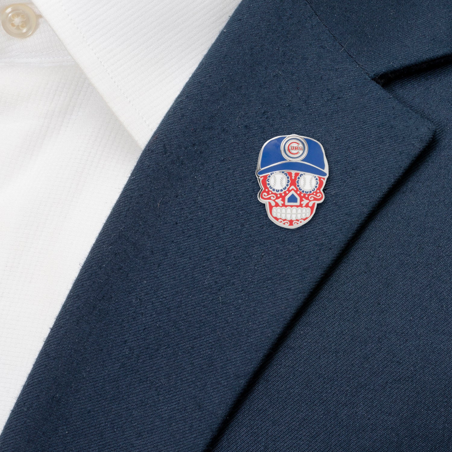 MLB Chicago Cubs Sugar Skull Lapel Pin by Cufflinks.com
