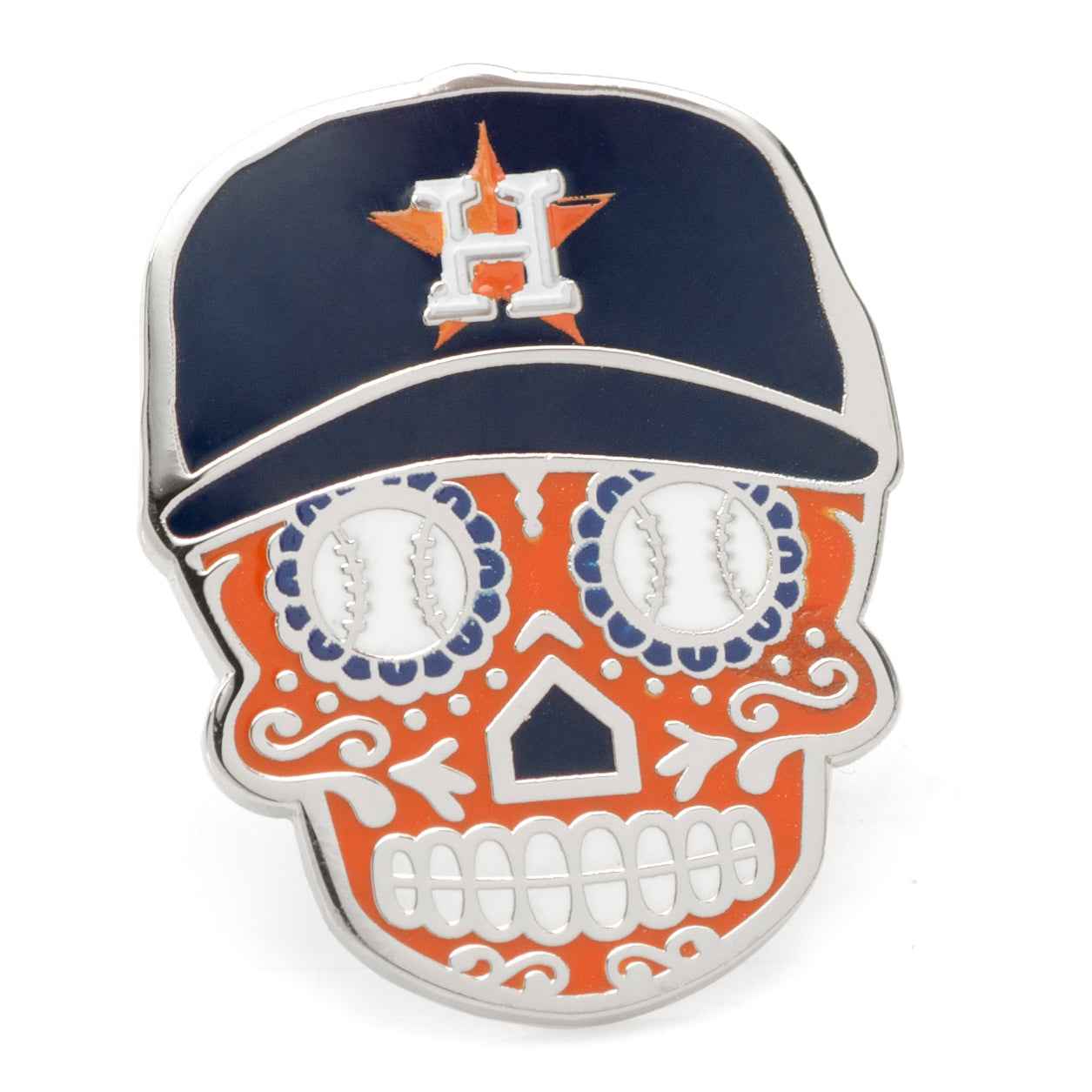 Houston Astros Sugar Skull Cufflinks &amp; Lapel Pin Gift Set