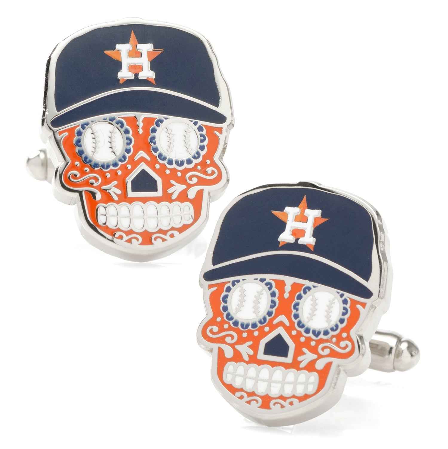 Houston Astros Sugar Skull Cufflinks &amp; Lapel Pin Gift Set