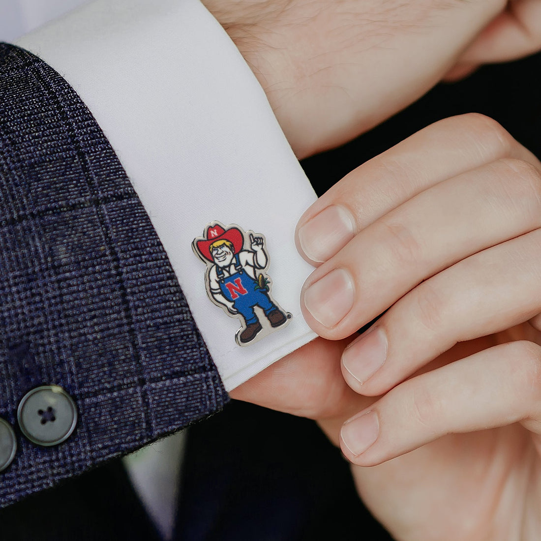 NCAA Nebraska Herbie Husker Mascot Cufflinks by Cufflinks.com
