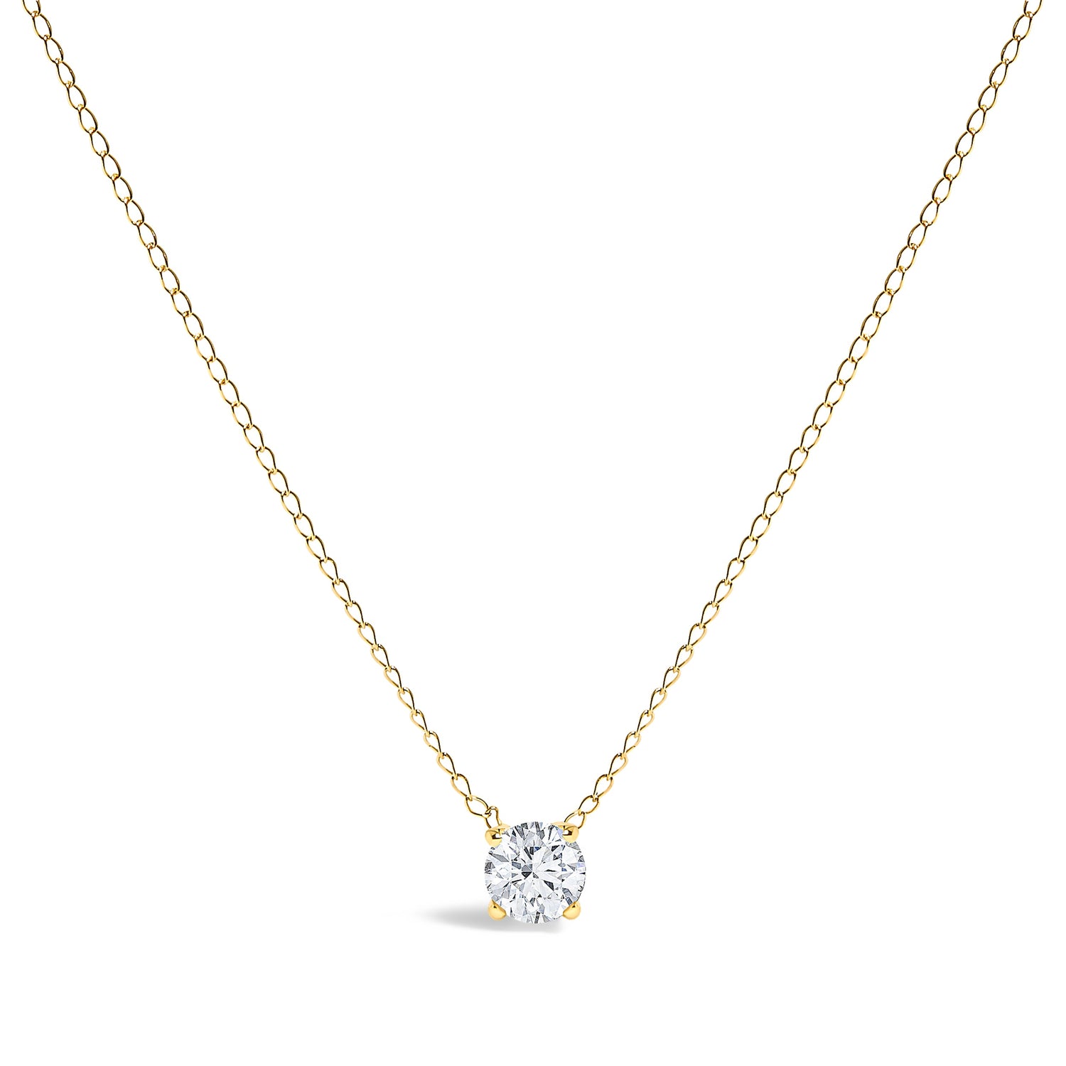 14K White Gold Floating 1/2 Cttw Lab Grown Diamond Solitaire Pendant Necklace - 18" Inches by Bids.com