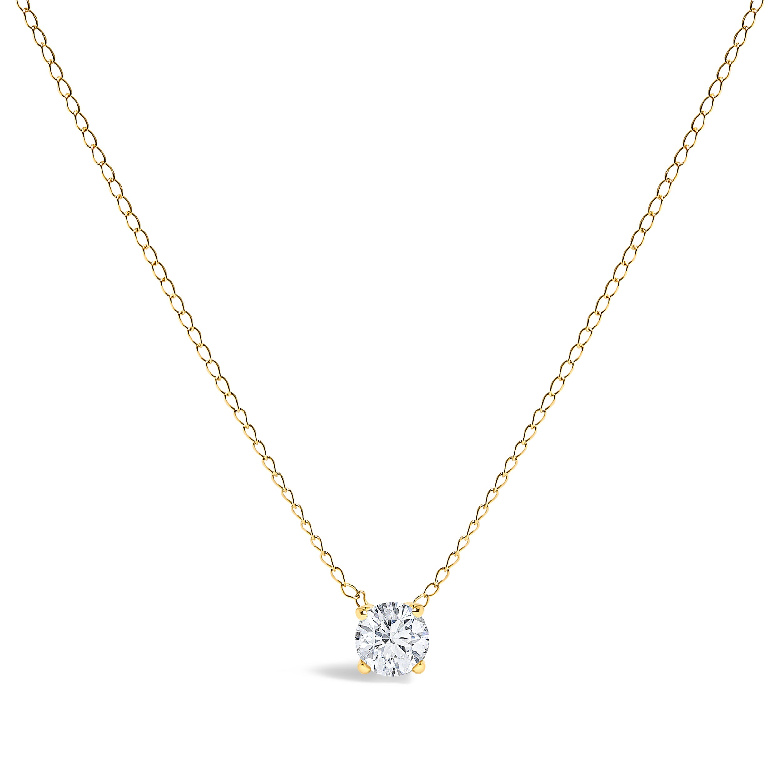 14K White Gold Floating 1/2 Cttw Lab Grown Diamond Solitaire Pendant Necklace - 18" Inches by Bids.com