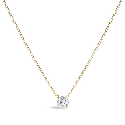 14K White Gold Floating 1/2 Cttw Lab Grown Diamond Solitaire Pendant Necklace - 18" Inches by Bids.com