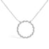 .925 Sterling Silver 1/7 Cttw Lab Grown Diamond Beaded Love Circle Pendant Necklace - Size 18 Inches by Bids.com