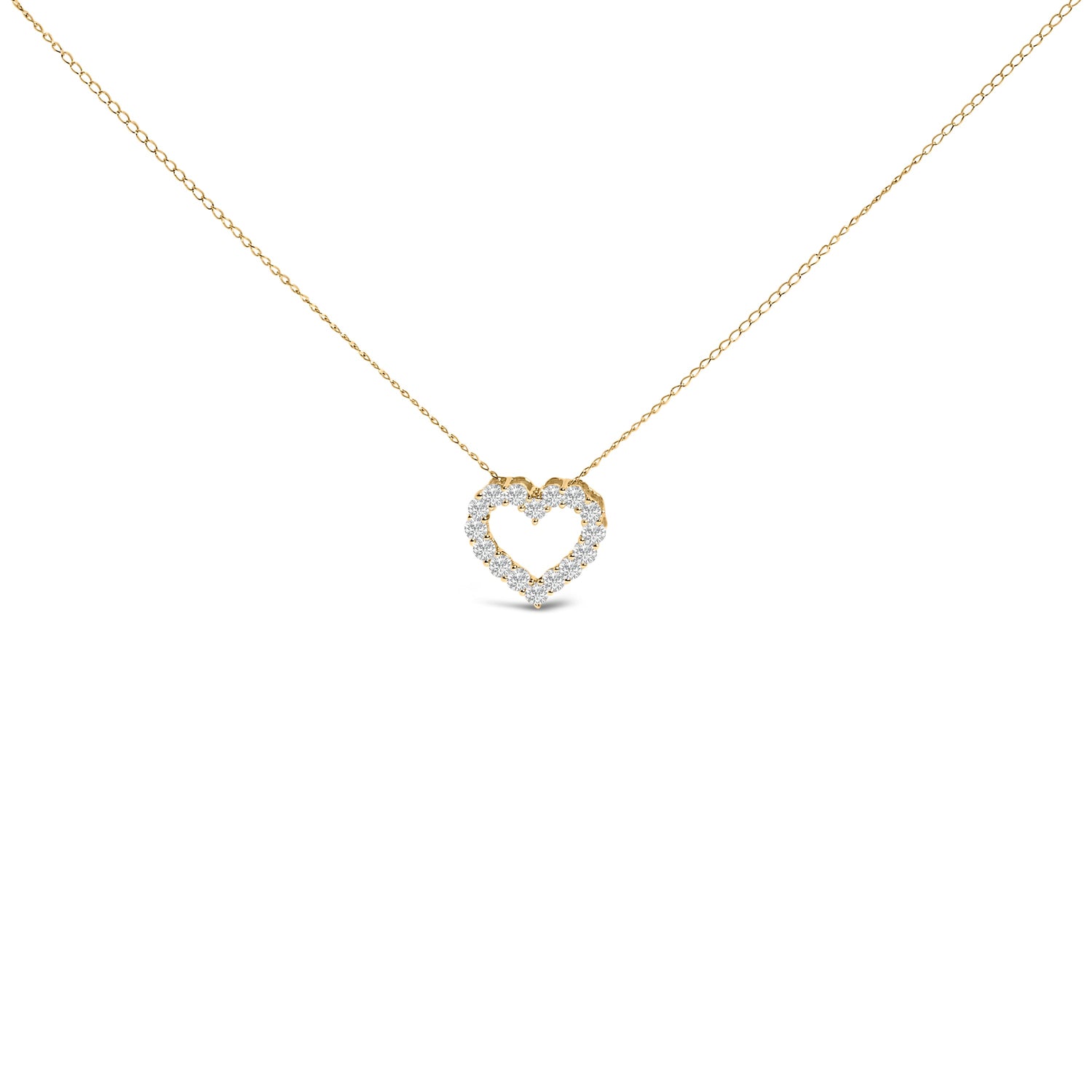 14K White Gold 1/2 Carat Lab Grown Diamond Heart Shape Pendant Necklace by Bids.com