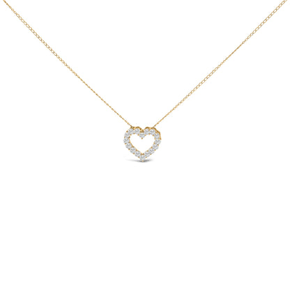 14K White Gold 1/2 Carat Lab Grown Diamond Heart Shape Pendant Necklace by Bids.com