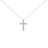 14K White Gold 1/2 Cttw Lab Grown Diamond 11 Stone Cross Pendant Necklace by Bids.com