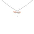14K Rose Gold Plated Sterling Silver 1/10 Cttw Diamond Dragonfly Pendant Necklace by Bids.com