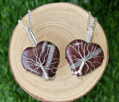 Narmada Heart Silver Wire Wrapped Pendant, Crystal Heart Gemstone Pendant  DestGlow