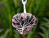 Rhodonite Heart Silver Wire Wrapped Pendant, Crystal Heart Gemstone Pendant  DestGlow
