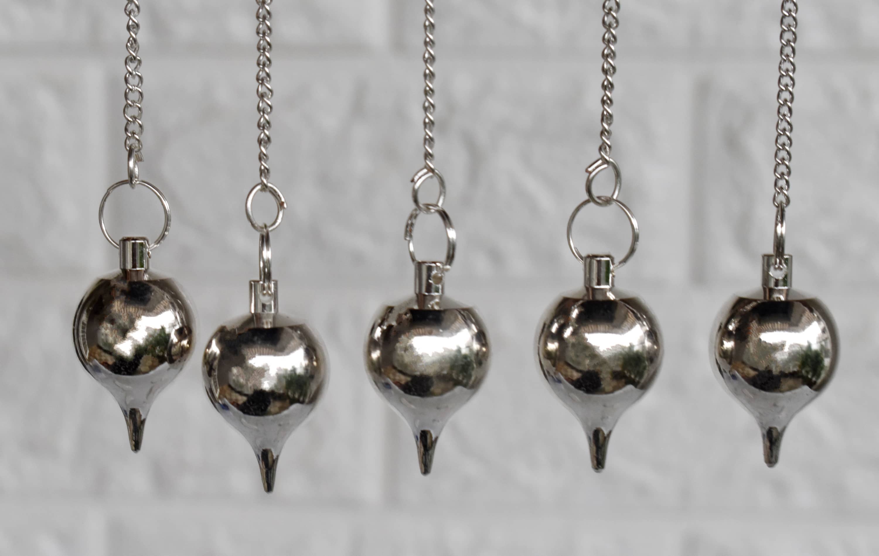 Brass Silver Metal Pendulums, Solid Ball Pendulum.  DestGlow