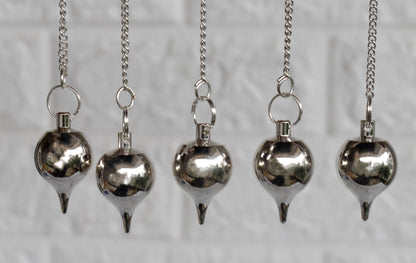 Brass Silver Metal Pendulums, Solid Ball Pendulum.  DestGlow