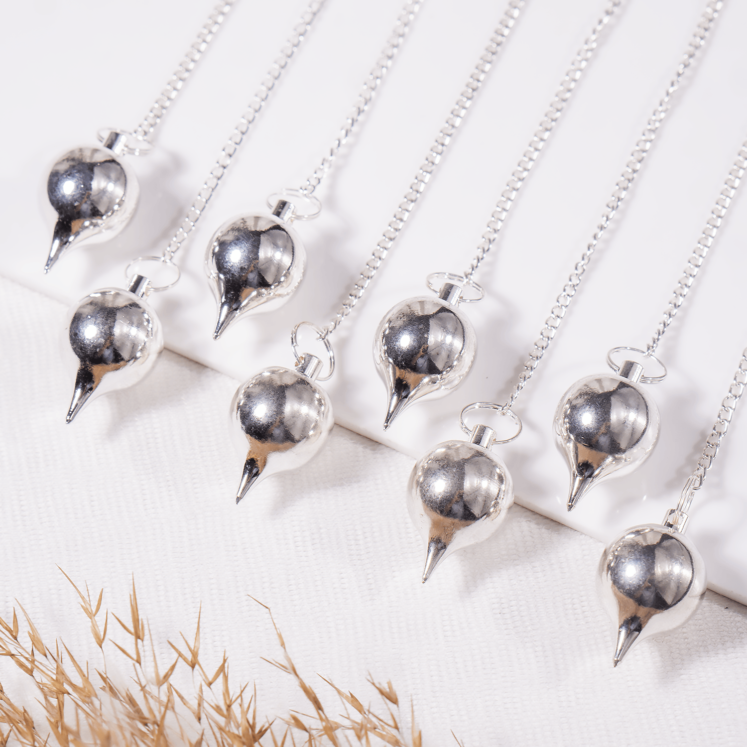 Brass Silver Metal Pendulums, Solid Ball Pendulum.  DestGlow