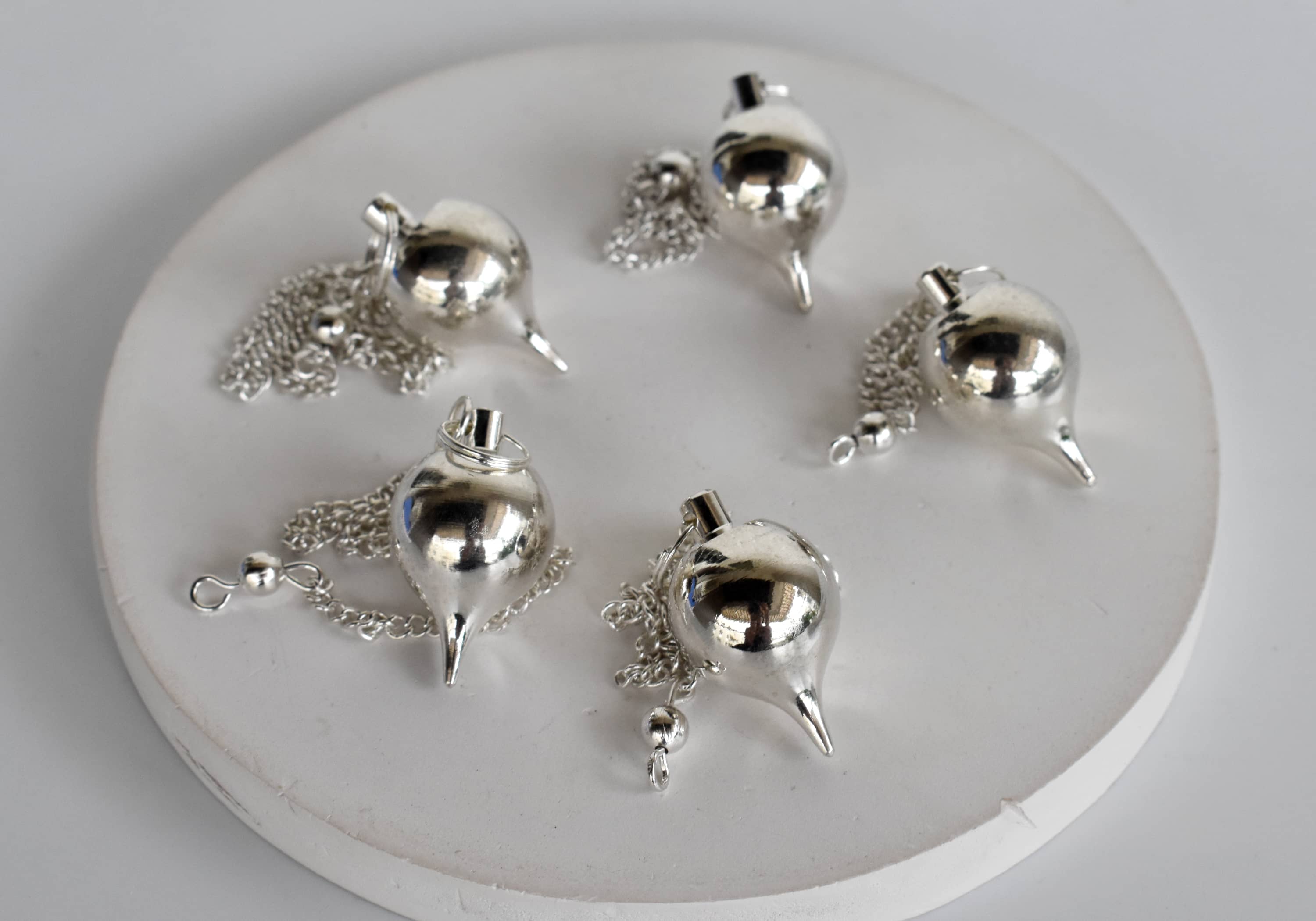 Brass Silver Metal Pendulums, Solid Ball Pendulum.  DestGlow