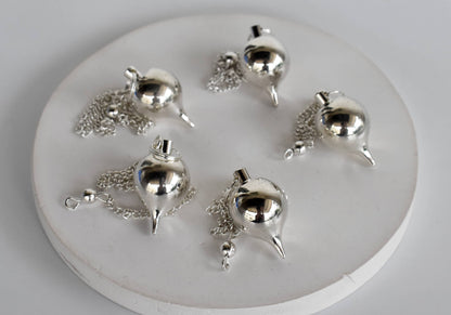 Brass Silver Metal Pendulums, Solid Ball Pendulum.  DestGlow