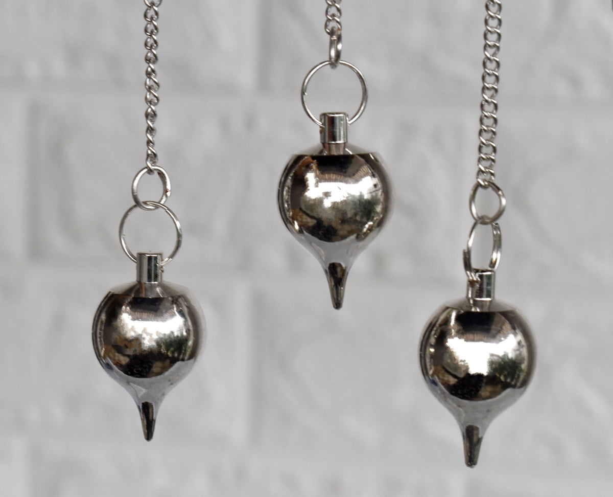 Brass Silver Metal Pendulums, Solid Ball Pendulum.  DestGlow