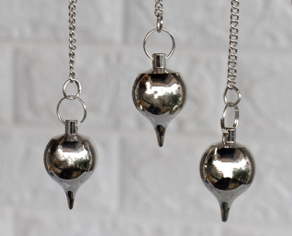Brass Silver Metal Pendulums, Solid Ball Pendulum.  DestGlow