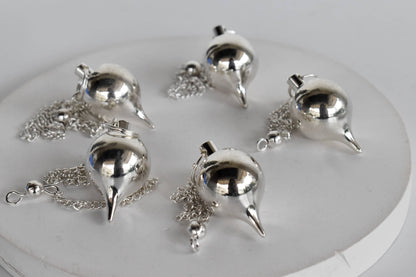 Brass Silver Metal Pendulums, Solid Ball Pendulum.  DestGlow
