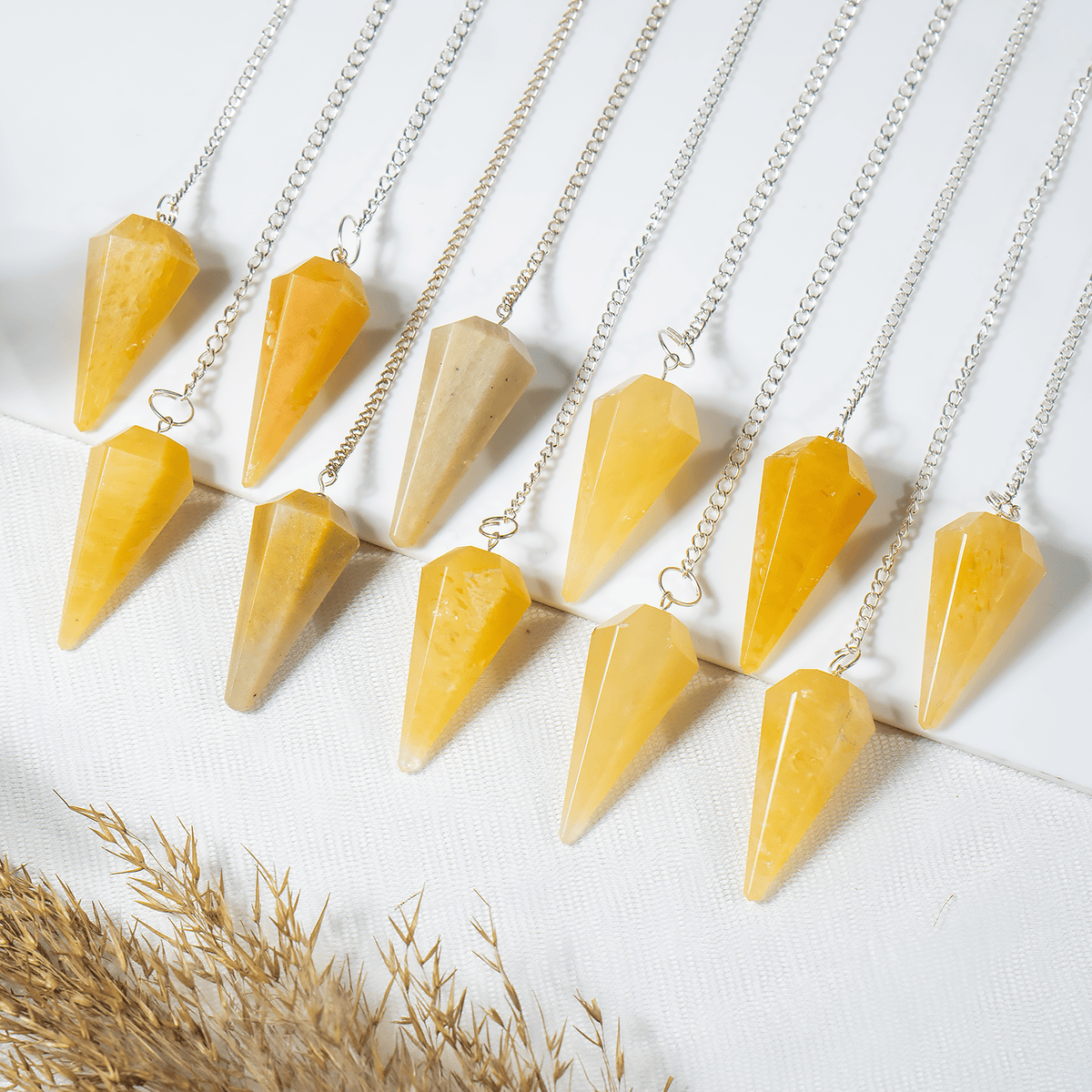 Yellow Aventurine Faceted Hexagon Pendulum, Crystal Pendulum  DestGlow