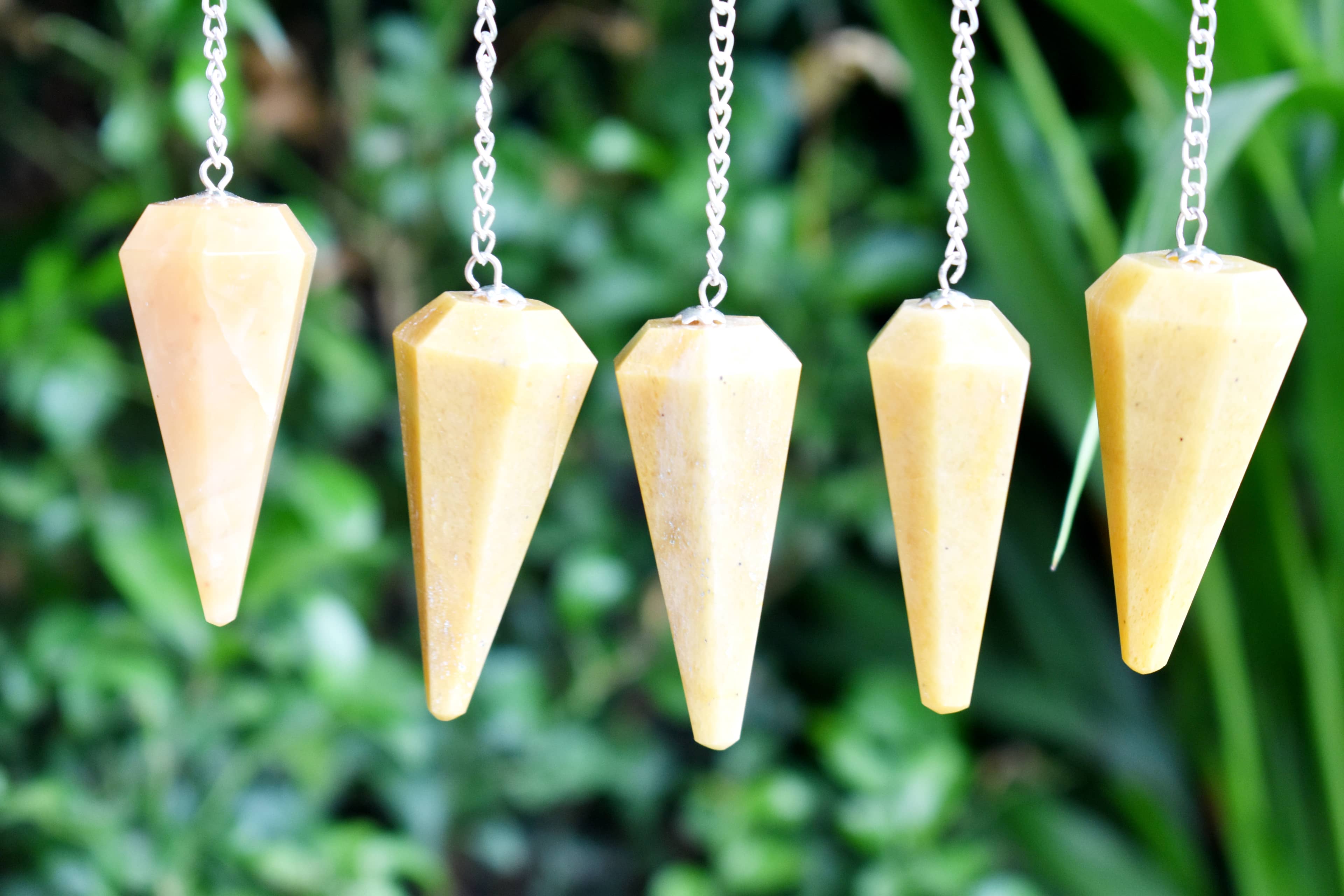 Yellow Aventurine Faceted Hexagon Pendulum, Crystal Pendulum  DestGlow