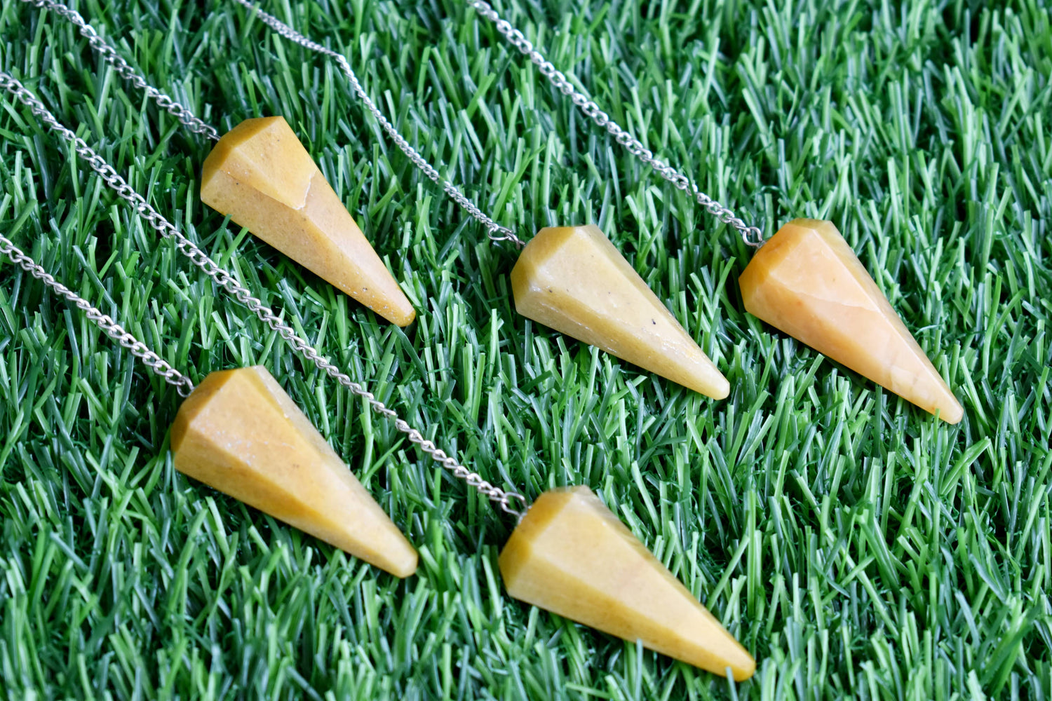 Yellow Aventurine Faceted Hexagon Pendulum, Crystal Pendulum  DestGlow