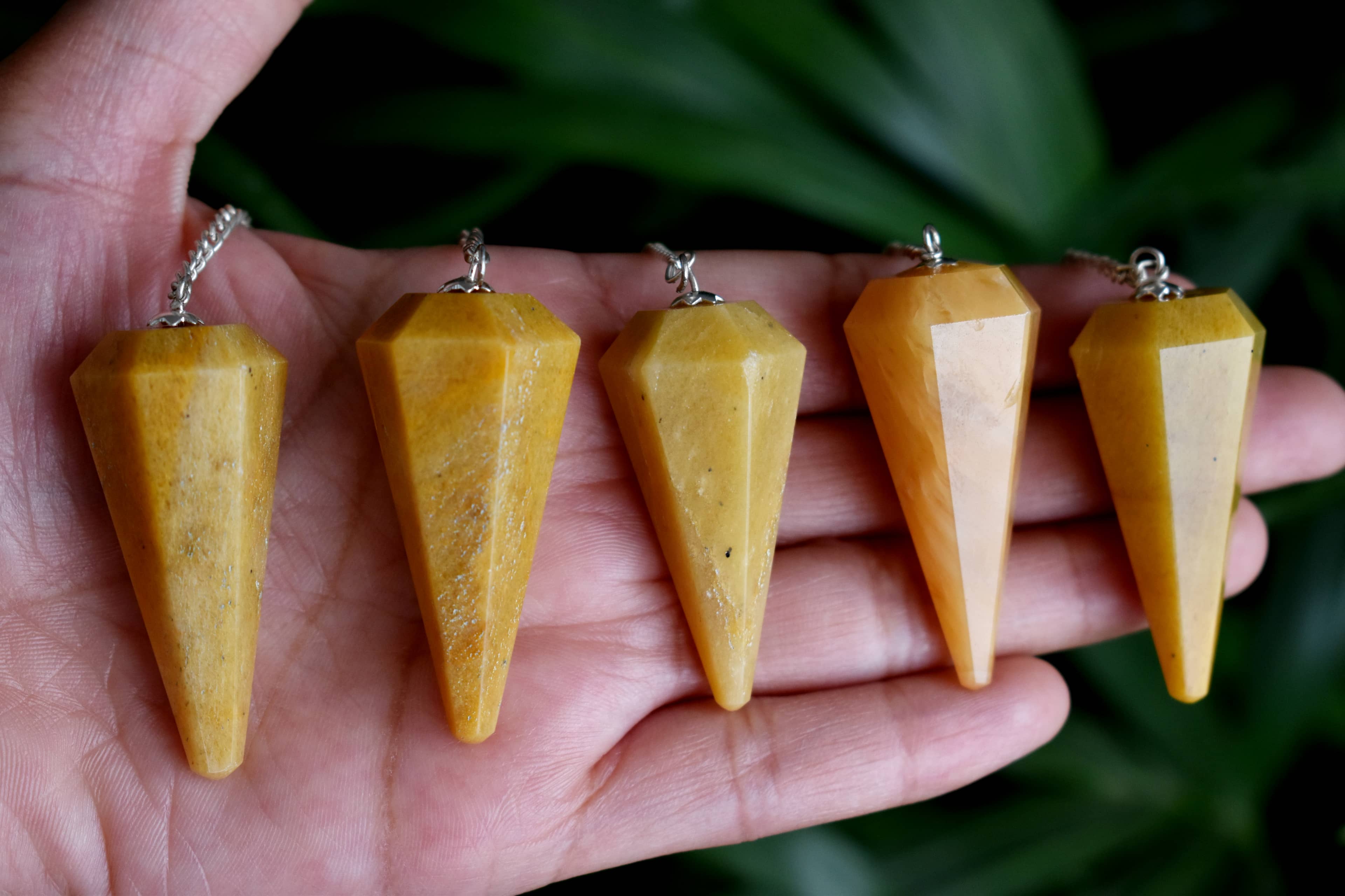 Yellow Aventurine Faceted Hexagon Pendulum, Crystal Pendulum  DestGlow