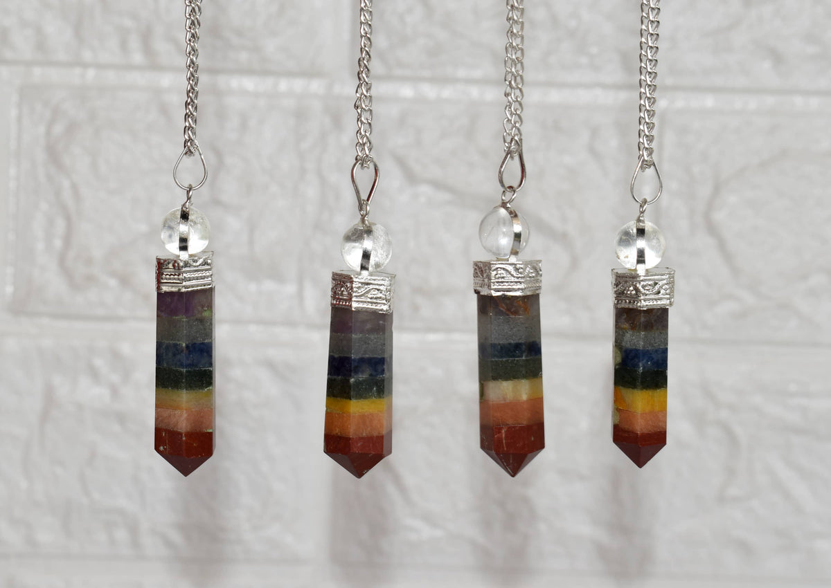 Chakra Pendulums, 7 Chakras crystals Pendulums.  DestGlow