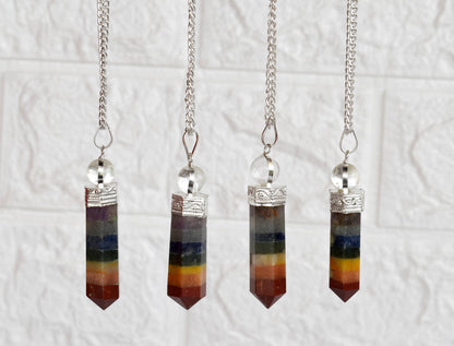 Chakra Pendulums, 7 Chakras crystals Pendulums.  DestGlow