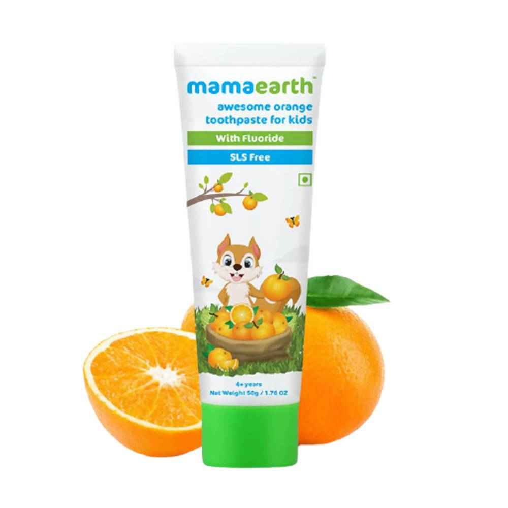 Mamaearth Awesome Orange Baby Toothpaste Cleanses Teeth, Provides Healthy Teeth &amp; Gums