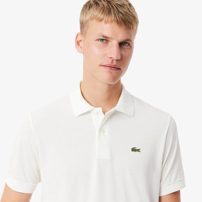 Lacoste Mens Light Pique Polo - White by Denim Exchange