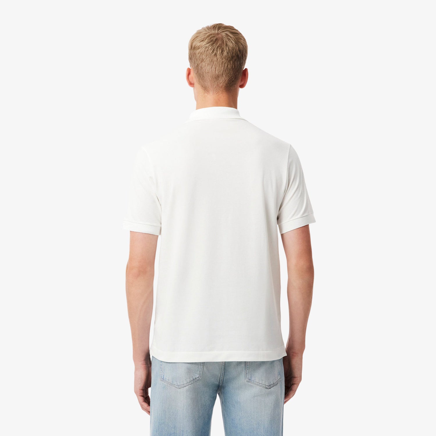 Lacoste Mens Light Pique Polo - White by Denim Exchange