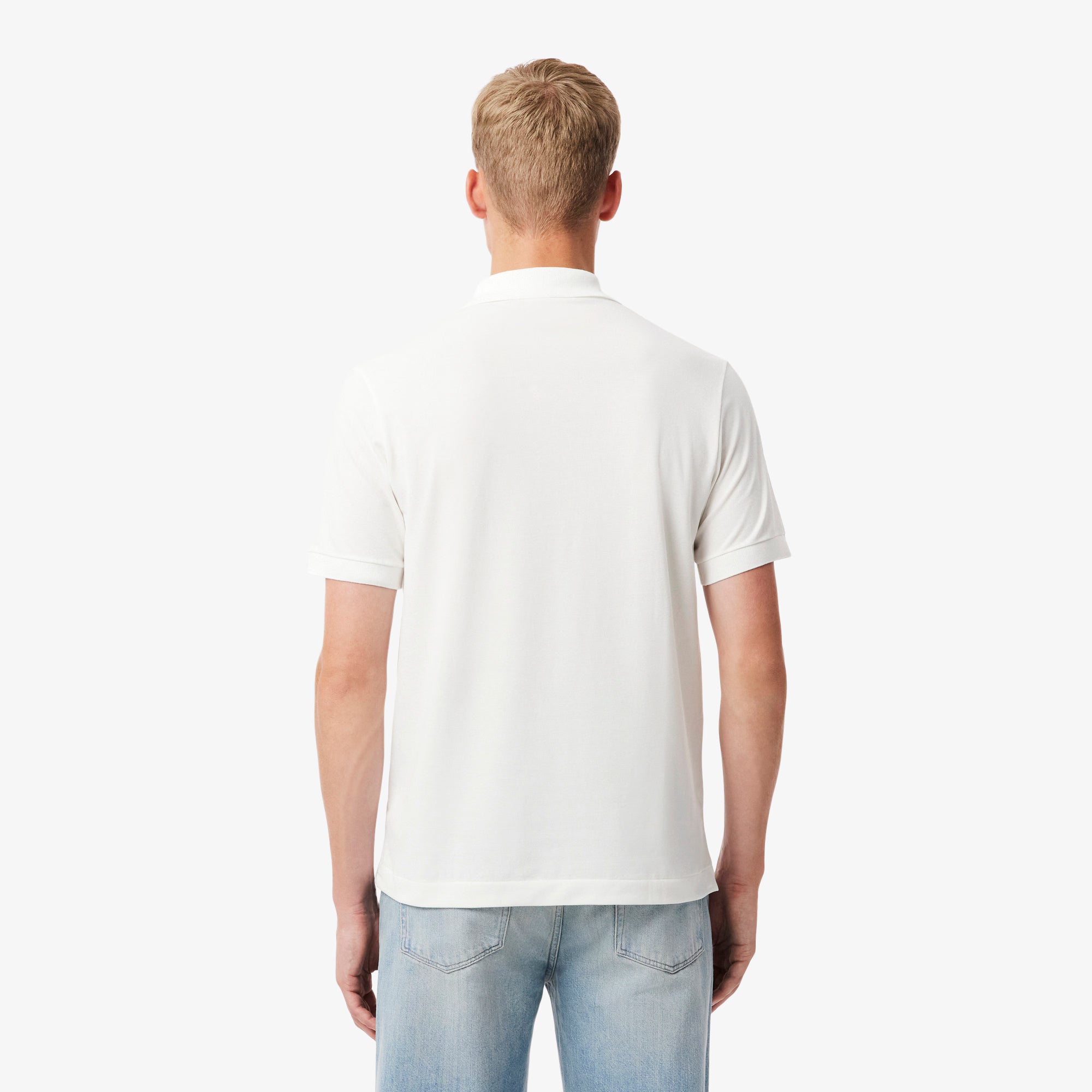 Lacoste Mens Light Pique Polo - White by Denim Exchange