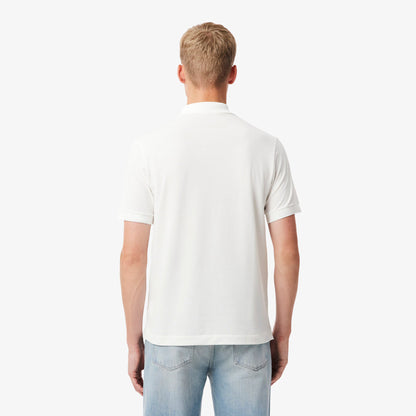 Lacoste Mens Light Pique Polo - White by Denim Exchange