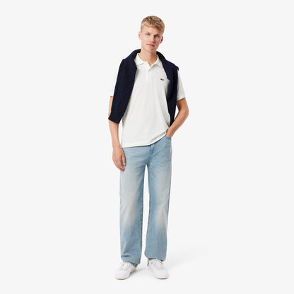 Lacoste Mens Light Pique Polo - White by Denim Exchange