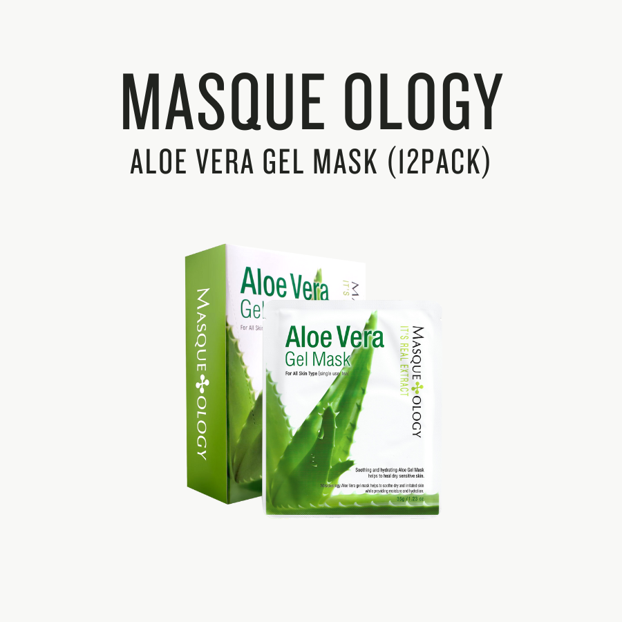 [ Masque Ology ] Aloe Vera Gel Mask(12 pack) | Hydrating &amp; Soothing Sheet Mask by Pi-Boo