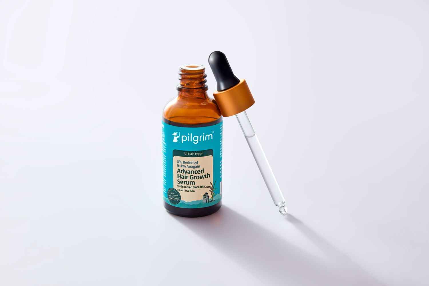 Pilgrim 3% Redensyl + 4% Anagain Advanced Hair Growth Serum with Korean Black Rice