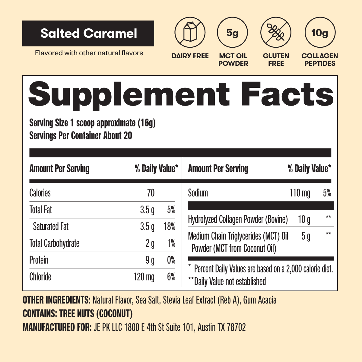 Grass-Fed Collagen Peptides &amp; MCT Brain Boost by Perfect Keto