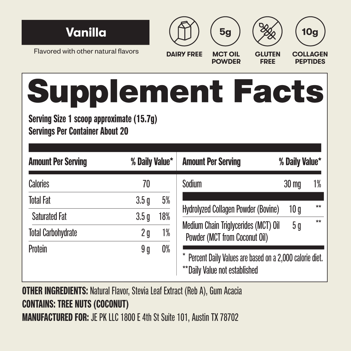 Grass-Fed Collagen Peptides &amp; MCT Brain Boost by Perfect Keto