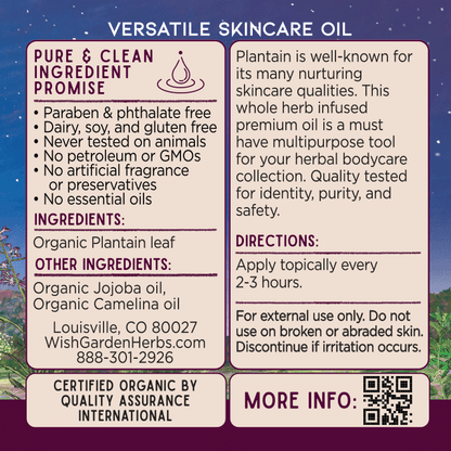 Plantain Oil Calm &amp; Restore by WishGarden Herbs
