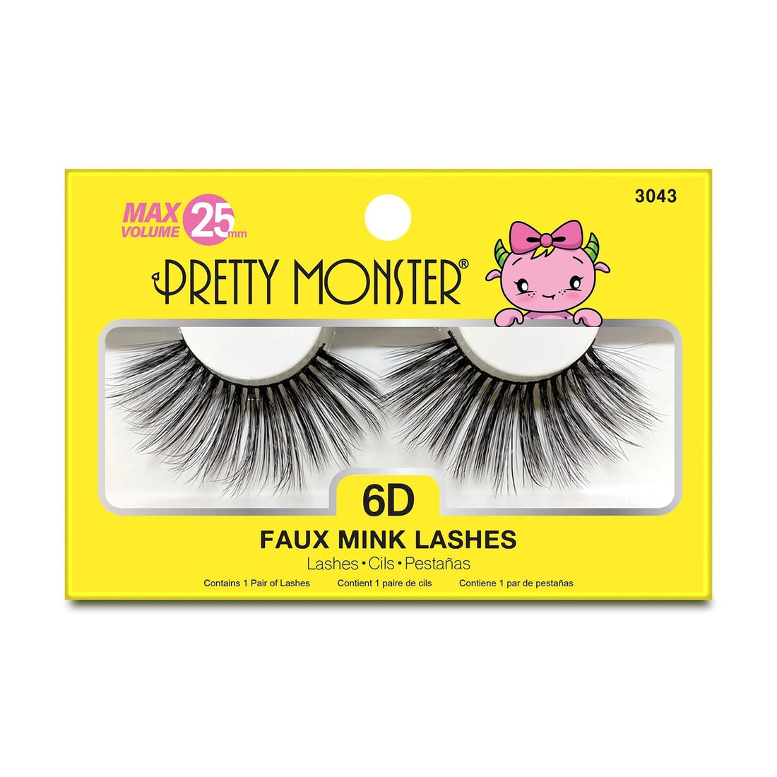 PRETTY MONSTER Max Volume 6D Faux Mink Lashes - 3043 
